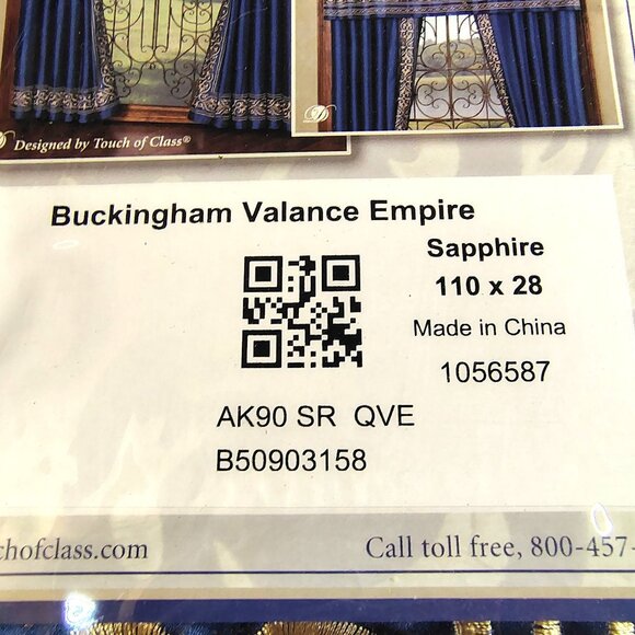 Buckingham Valance Empire Sapphire 110 X 28" Embroidered Luxury Touch Of Class - Picture 5 of 8